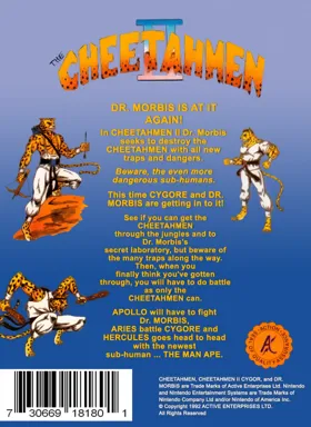 Cheetahmen II (USA) (Unl) box cover back